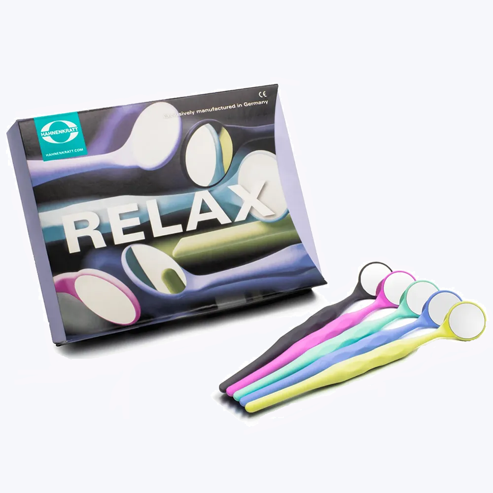 Hahnenkratt Relax FS Rhodium Mouth Mirror #5 Assorted Pack Of 10 (7110)